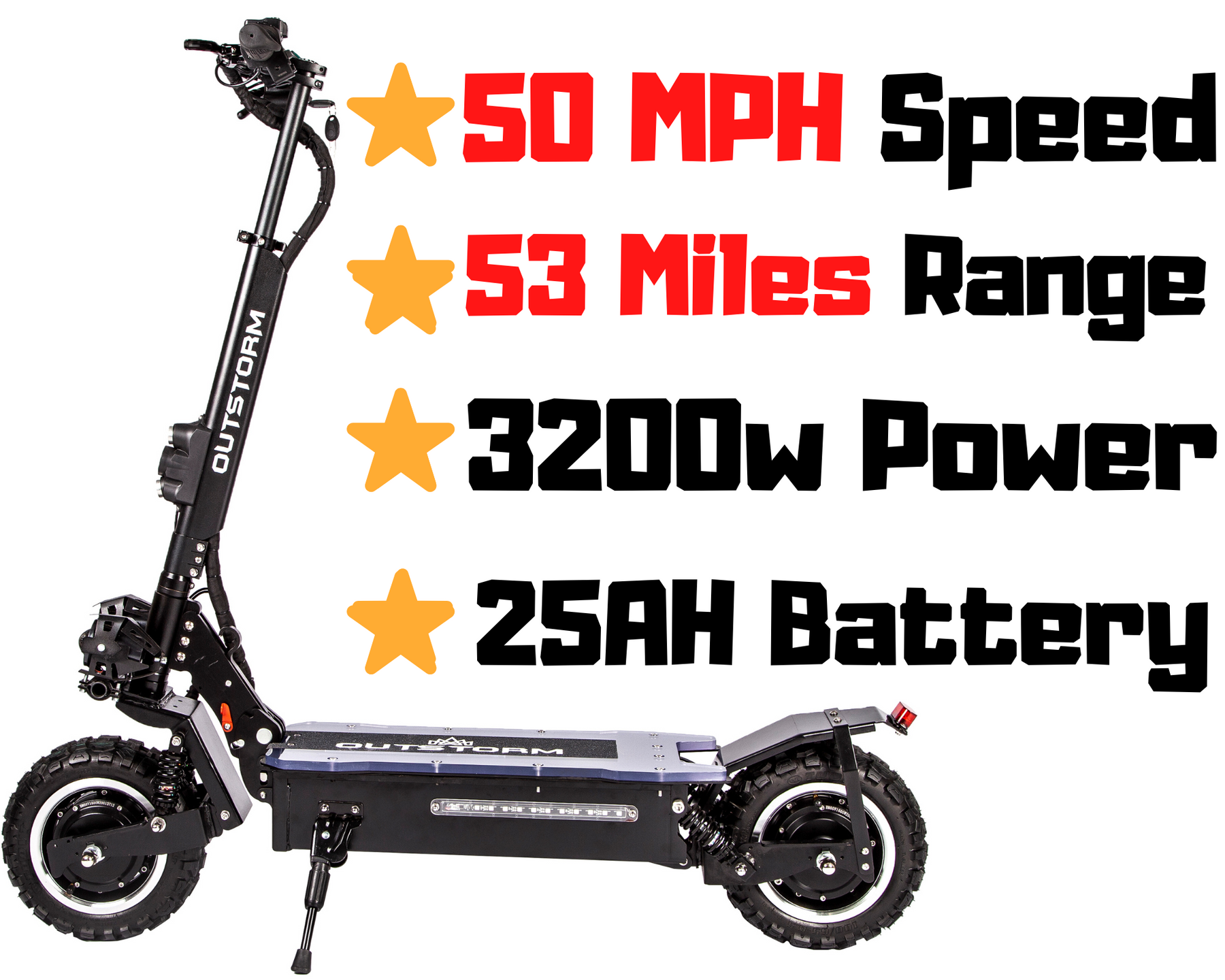 OUTSTORM Folding Off Road Electric Scooter Fast Electric Scooters for Adults